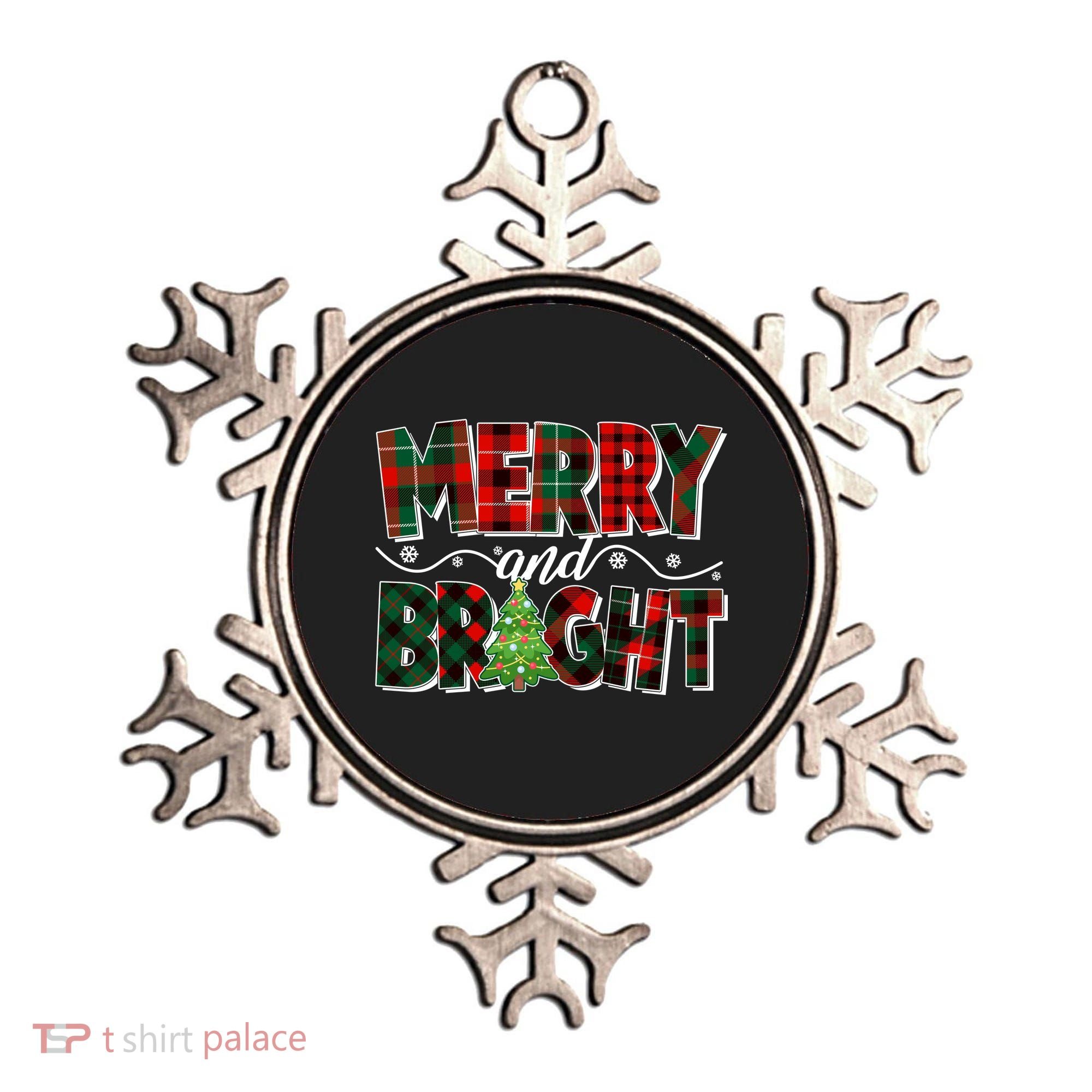 Christmas Merry And Bright Red And Green Patterns Ornament