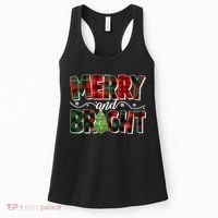 Christmas Merry And Bright Red And Green Patterns Women's Tank Top thumb 0