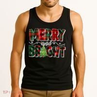 Christmas Merry And Bright Red And Green Patterns Tank Top thumb 3