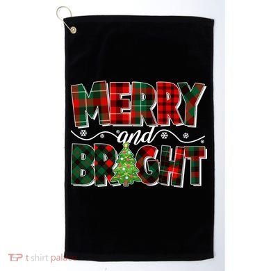 Christmas Merry And Bright Red And Green Patterns Golf Towel