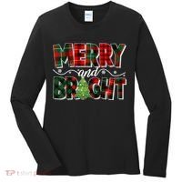 Christmas Merry And Bright Red And Green Patterns Women's Long Sleeve Shirt thumb 0