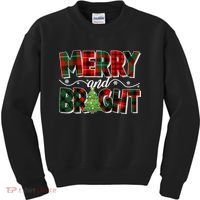 Christmas Merry And Bright Red And Green Patterns Kids Sweatshirt thumb 0