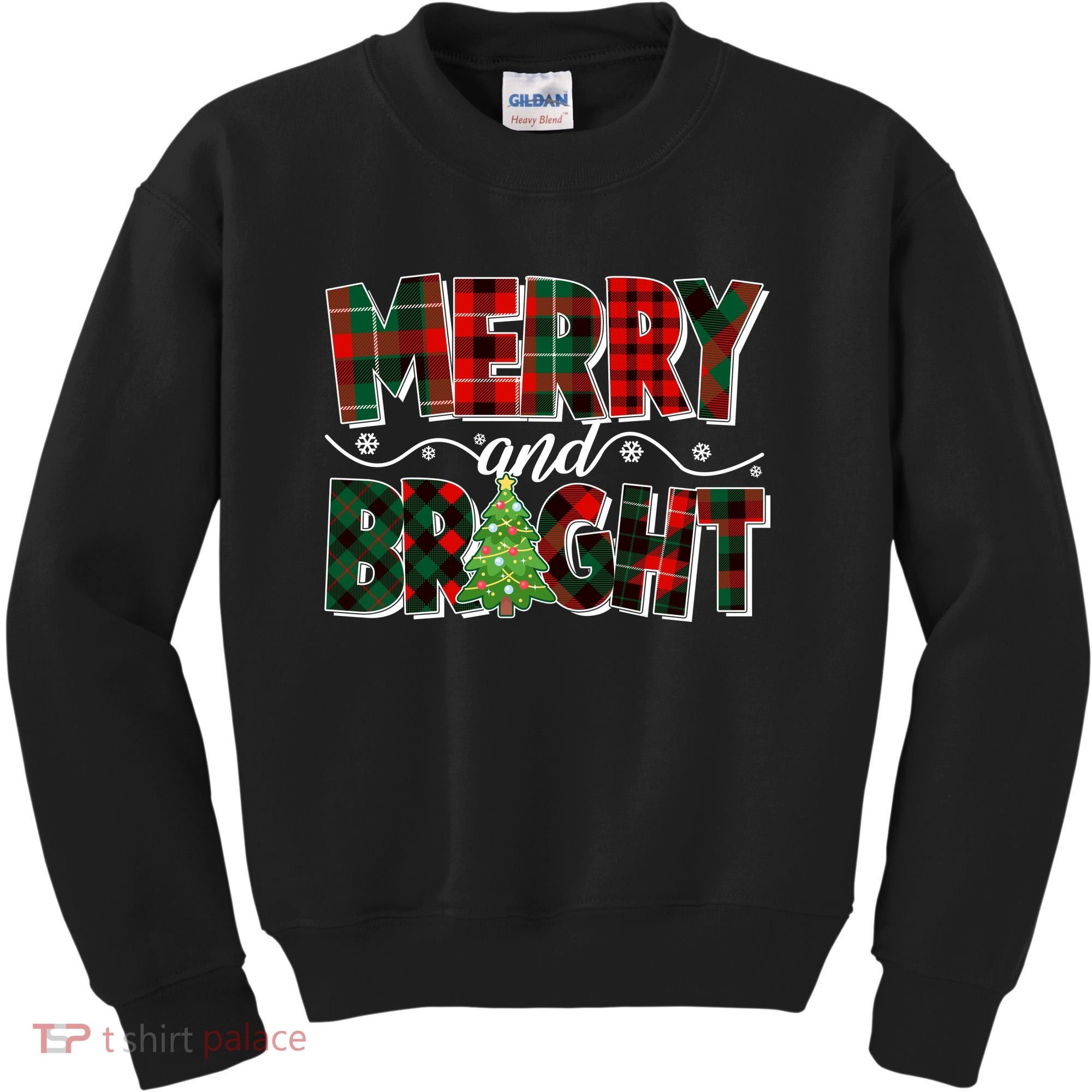 Christmas Merry And Bright Red And Green Patterns Kids Sweatshirt