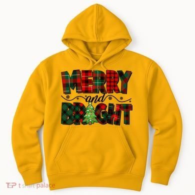 Christmas Merry And Bright Red And Green Patterns Hoodie