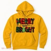 Christmas Merry And Bright Red And Green Patterns Hoodie thumb 0
