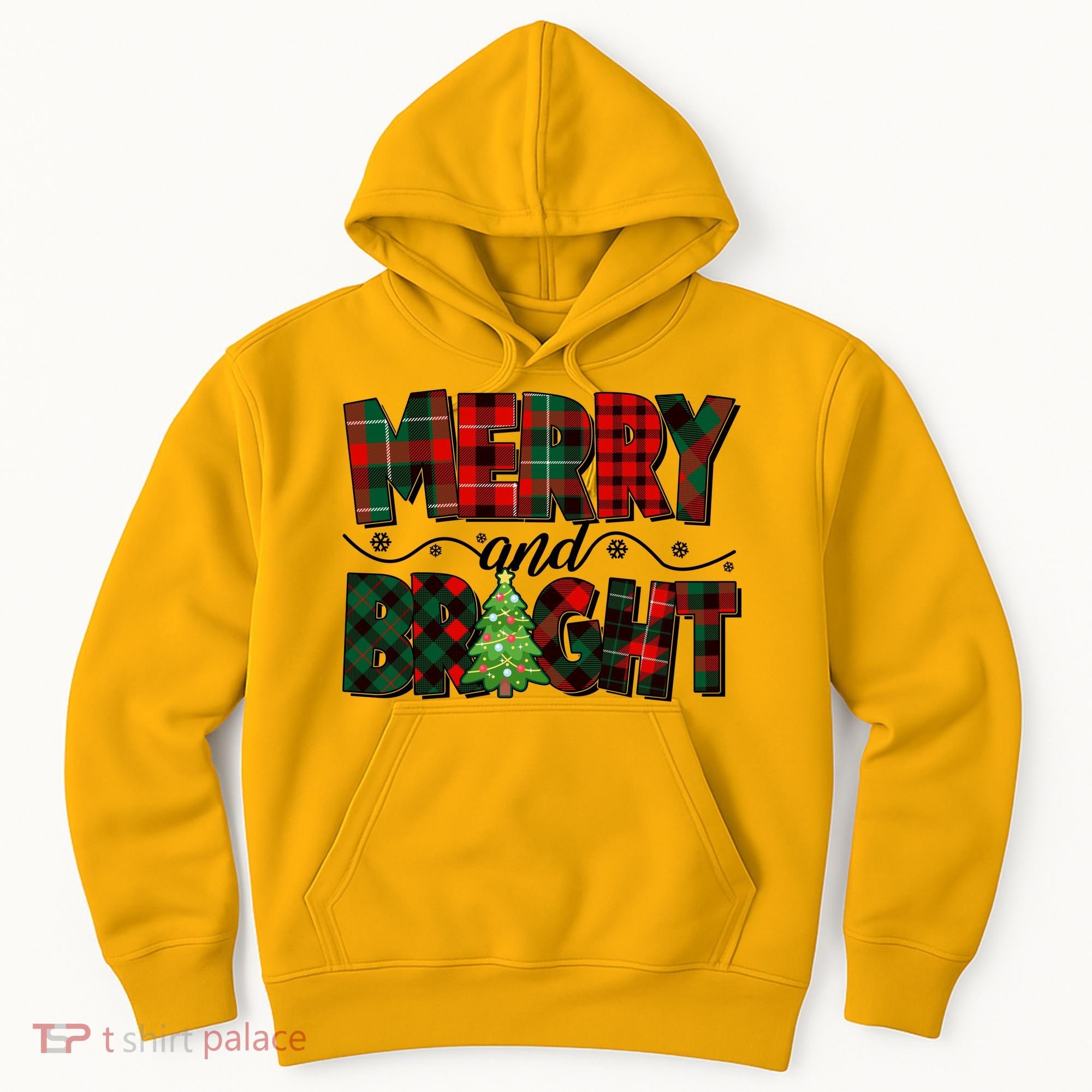 Christmas Merry And Bright Red And Green Patterns Hoodie