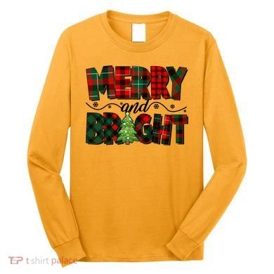 Christmas Merry And Bright Red And Green Patterns Long Sleeve Shirt