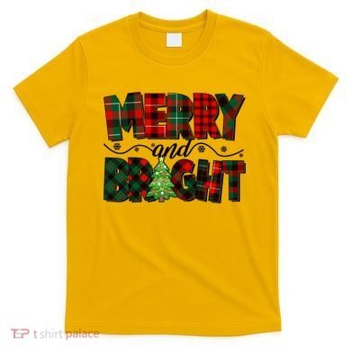 Christmas Merry And Bright Red And Green Patterns T-Shirt