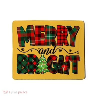 Christmas Merry And Bright Red And Green Patterns Mousepad