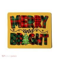 Christmas Merry And Bright Red And Green Patterns Mousepad thumb 0