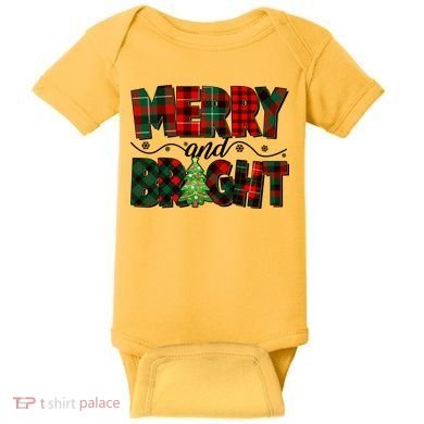 Christmas Merry And Bright Red And Green Patterns Baby Bodysuit