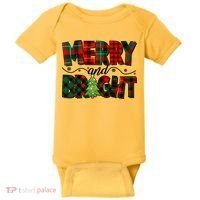 Christmas Merry And Bright Red And Green Patterns Baby Bodysuit thumb 0