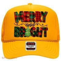 Christmas Merry And Bright Red And Green Patterns Hat thumb 0
