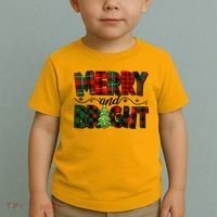 Christmas Merry And Bright Red And Green Patterns Toddler T-Shirt thumb 2