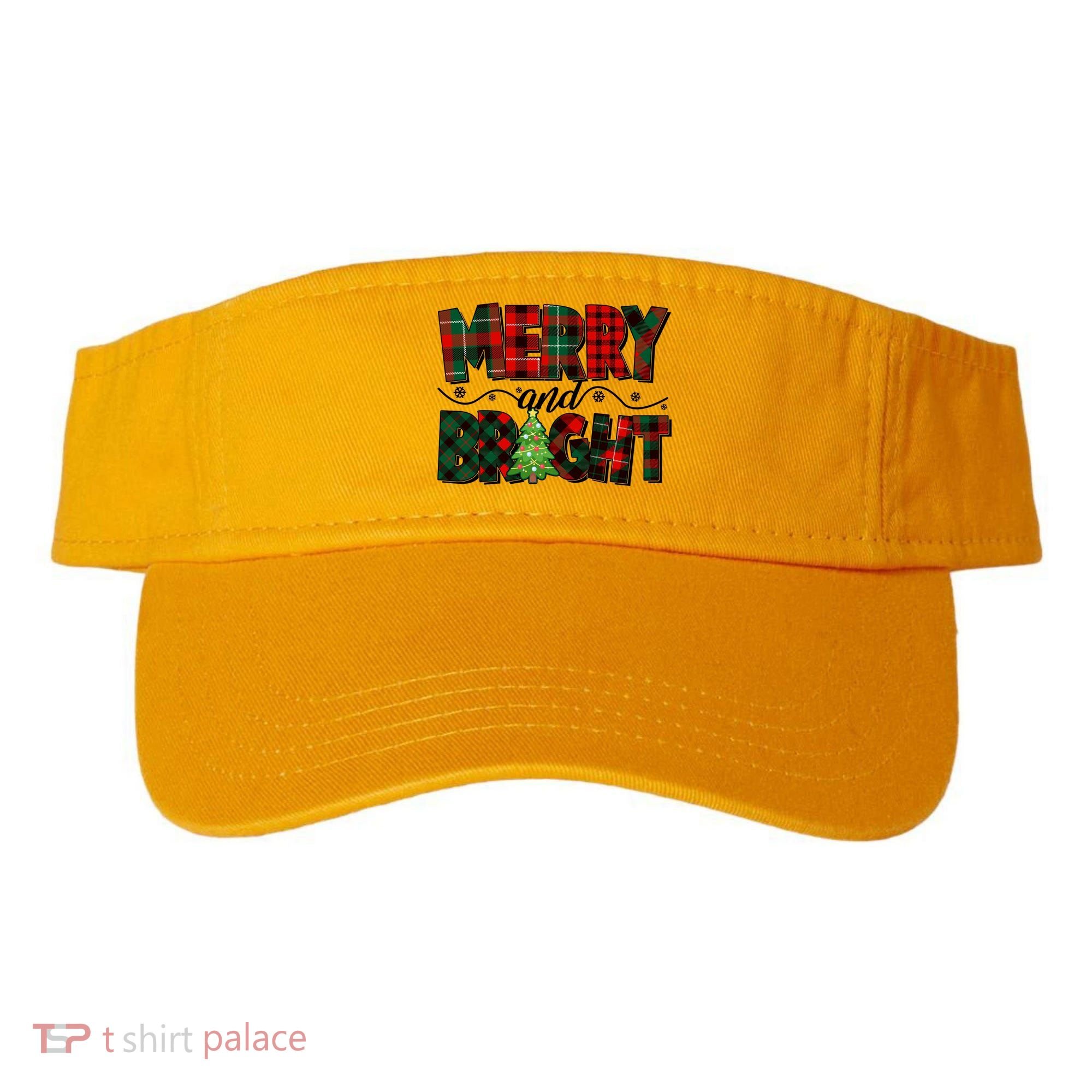 Christmas Merry And Bright Red And Green Patterns Visor