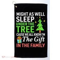 Christmas Might As Well Sleep Under the Tree  Golf Towel thumb 0