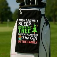 Christmas Might As Well Sleep Under the Tree  Golf Towel thumb 2