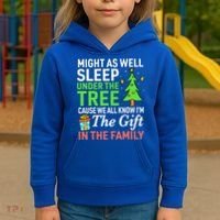 Christmas Might As Well Sleep Under the Tree  Kids Hoodie thumb 3
