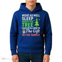 Christmas Might As Well Sleep Under the Tree  Kids Hoodie thumb 4