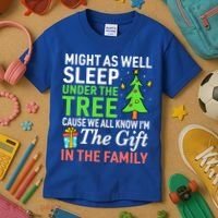 Christmas Might As Well Sleep Under the Tree  Kids T-Shirt thumb 3