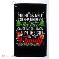 Christmas Might As Well Sleep Under The Tree Golf Towel thumb 0
