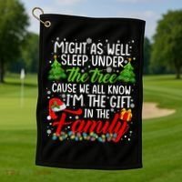 Christmas Might As Well Sleep Under The Tree Golf Towel thumb 1