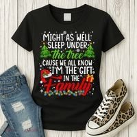 Christmas Might As Well Sleep Under The Tree Women's T-Shirt thumb 3