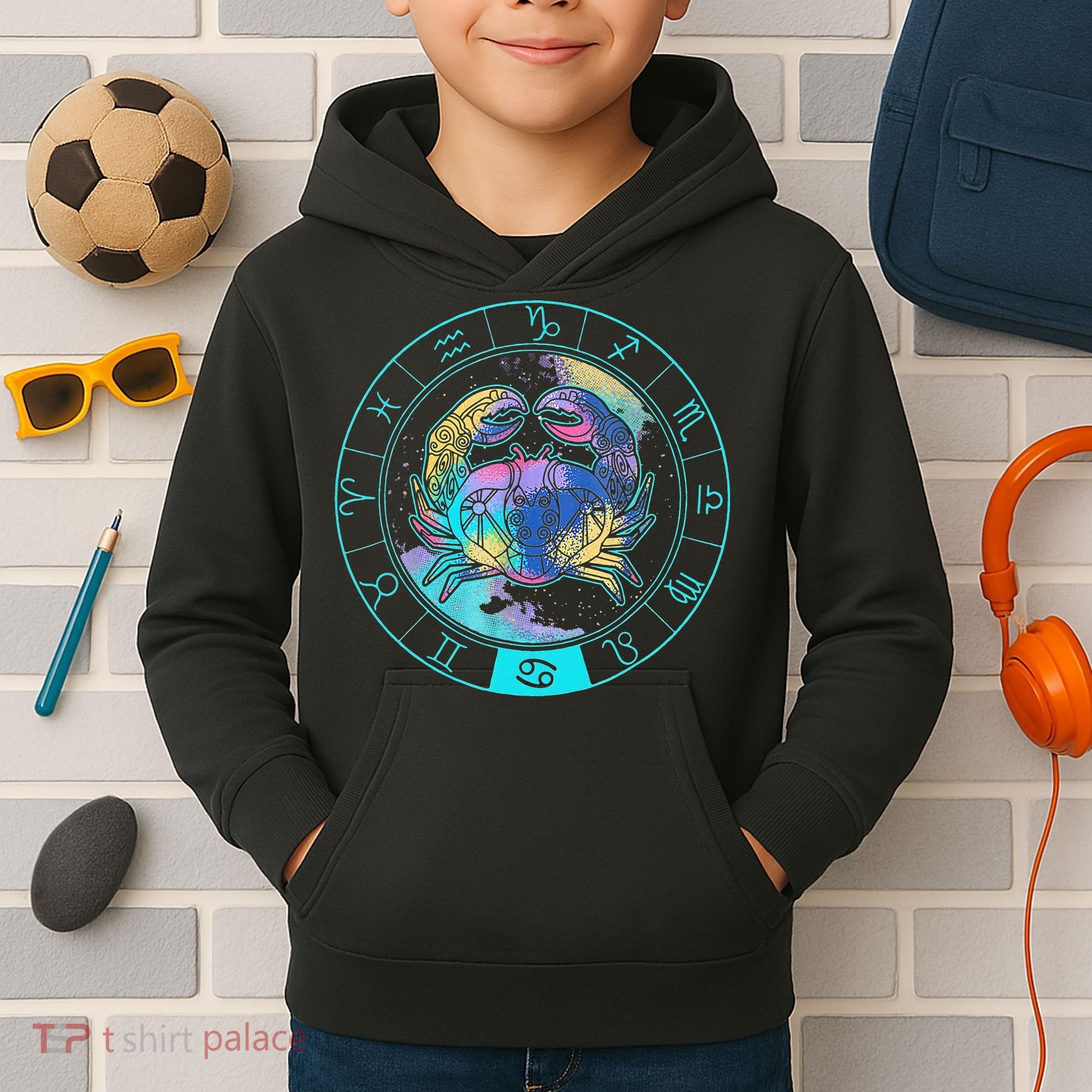 Cancer Moonchild Astrology Zodiac Horoscope Kids Hoodie