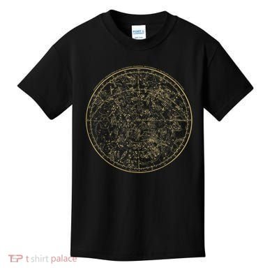 Constellations Map, Astronomy Astrology Mythology Kids T-Shirt
