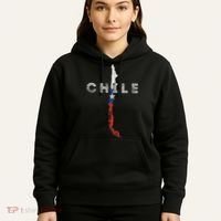 Chilean Map And Flag Distressed Chile Souvenir Hoodie thumb 5