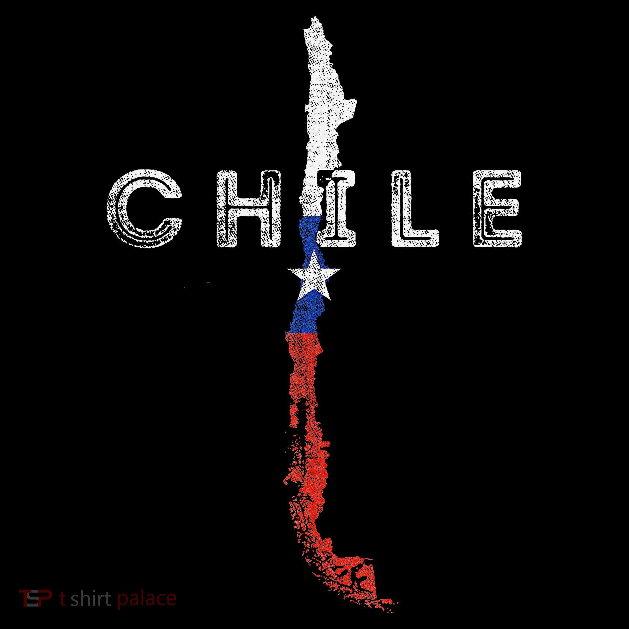 Chilean Map And Flag Distressed Chile Souvenir Long Sleeve Shirt