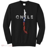 Chilean Map And Flag Distressed Chile Souvenir Sweatshirt thumb 0