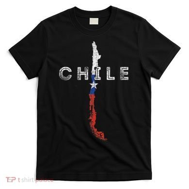 Chilean Map And Flag Distressed Chile Souvenir T-Shirt
