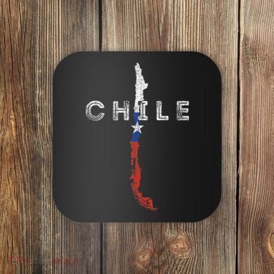 Chilean Map And Flag Distressed Chile Souvenir Coaster