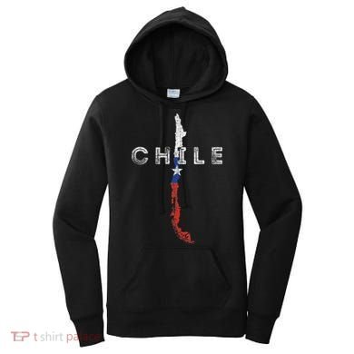 Chilean Map And Flag Distressed Chile Souvenir Women's Hoodie