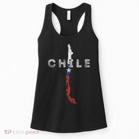 Chilean Map And Flag Distressed Chile Souvenir Women's Tank Top thumb 0