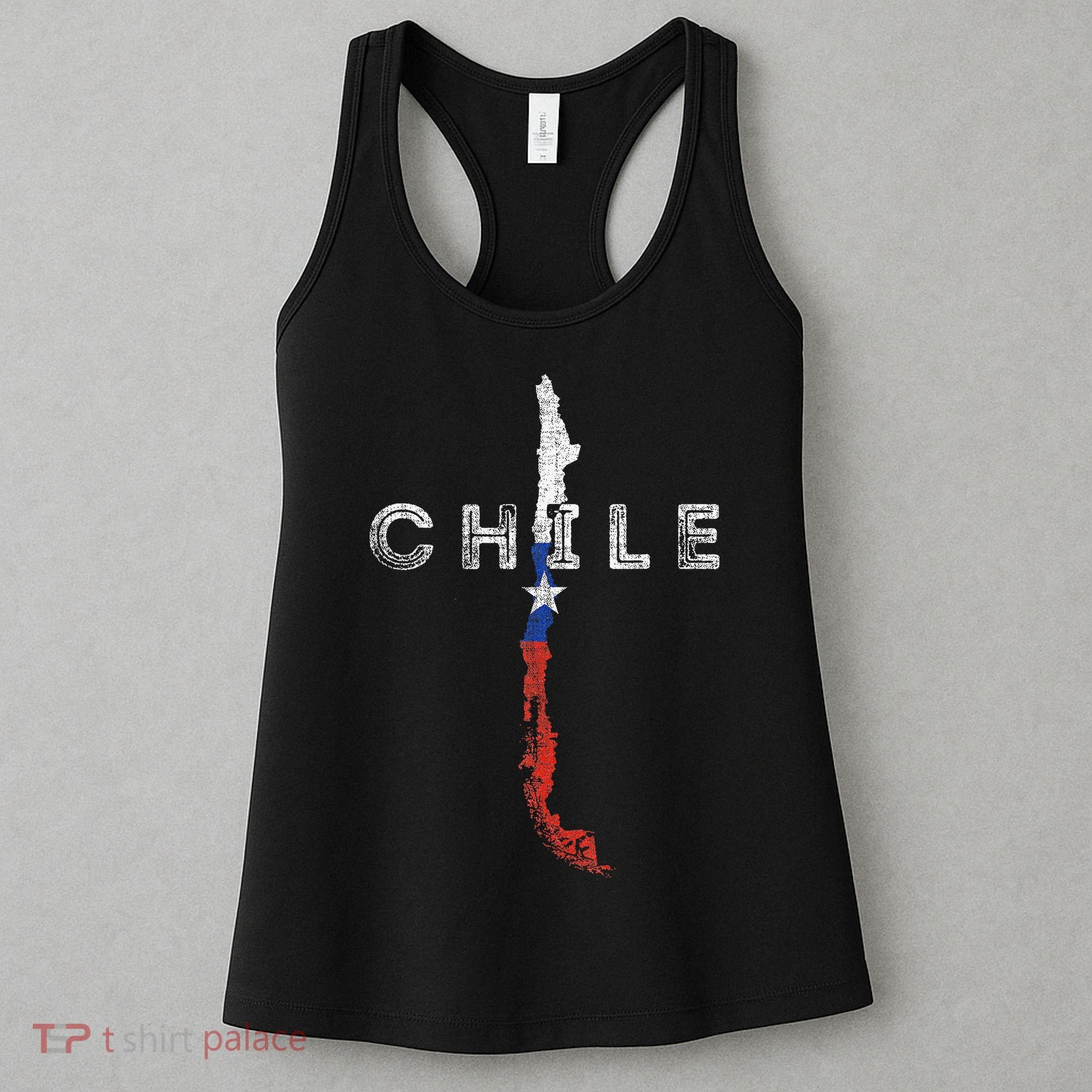 Chilean Map And Flag Distressed Chile Souvenir Women's Tank Top