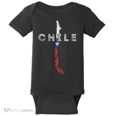 Chilean Map And Flag Distressed Chile Souvenir Baby Bodysuit