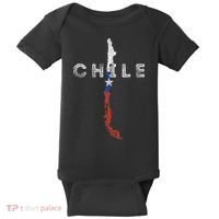 Chilean Map And Flag Distressed Chile Souvenir Baby Bodysuit thumb 0