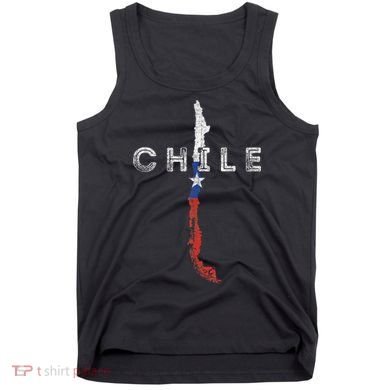 Chilean Map And Flag Distressed Chile Souvenir Tank Top