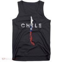 Chilean Map And Flag Distressed Chile Souvenir Tank Top thumb 0