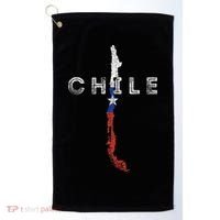 Chilean Map And Flag Distressed Chile Souvenir Golf Towel thumb 0