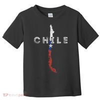 Chilean Map And Flag Distressed Chile Souvenir Toddler T-Shirt thumb 0
