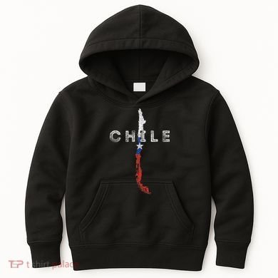 Chilean Map And Flag Distressed Chile Souvenir Kids Hoodie