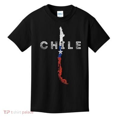 Chilean Map And Flag Distressed Chile Souvenir Kids T-Shirt