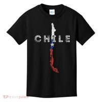 Chilean Map And Flag Distressed Chile Souvenir Kids T-Shirt thumb 0