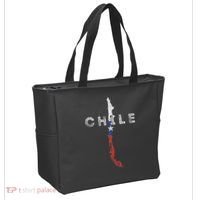 Chilean Map And Flag Distressed Chile Souvenir Tote Bag thumb 2