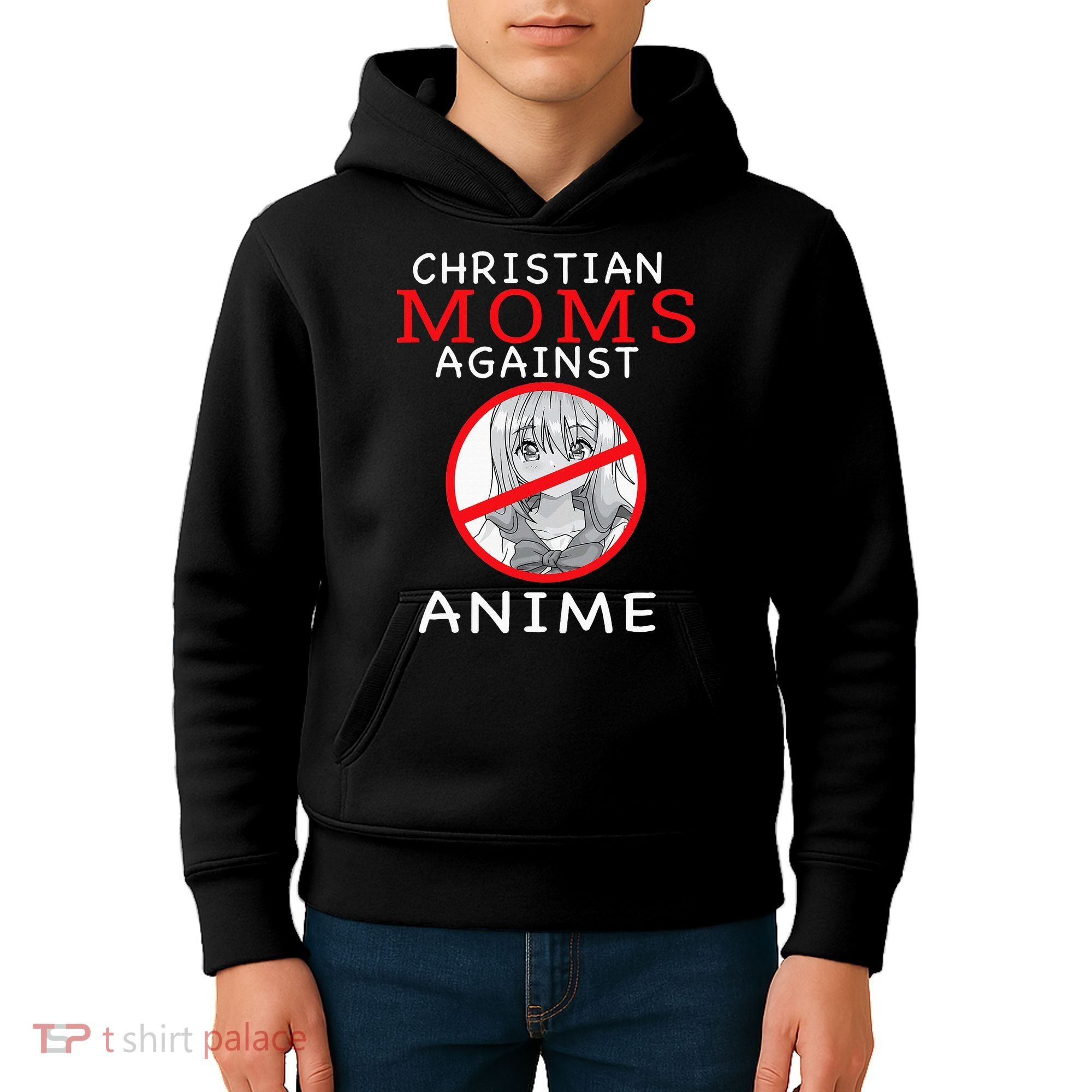 Christian Moms Against Anime Kids Hoodie