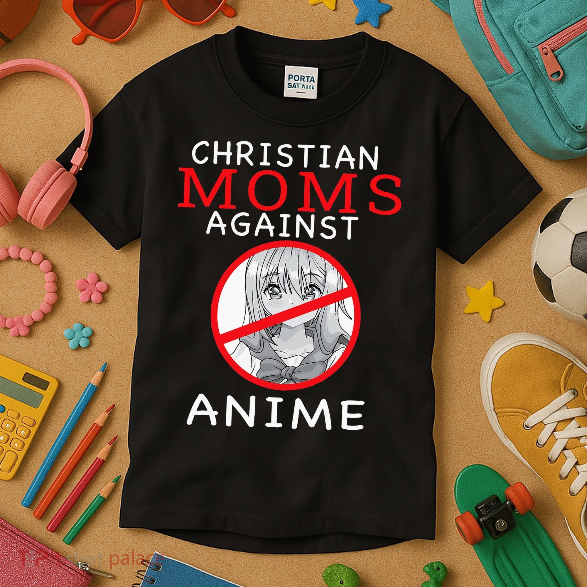 Christian Moms Against Anime Kids T-Shirt