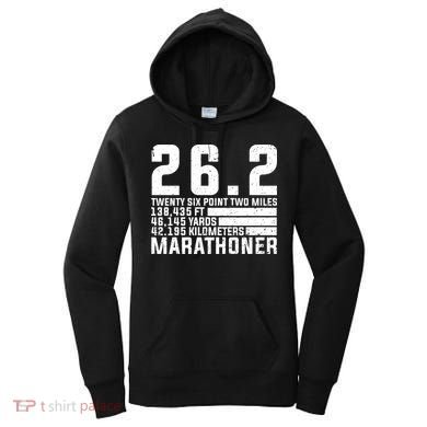 Cool Marathon Art Marathoner Running 26 2 Finisher Meaningful Gift Women's Hoodie